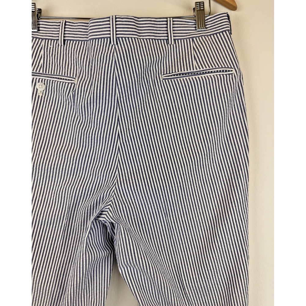 Berle Seersucker Pants Men's 34X32‎ Regular Blue Hickory Relaxed Fit Preppy - Picture 5 of 6